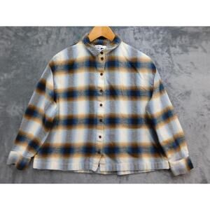 Madewell Shirt Womens M Multicolor Plaid Button-Up 100% Cotton Flannel